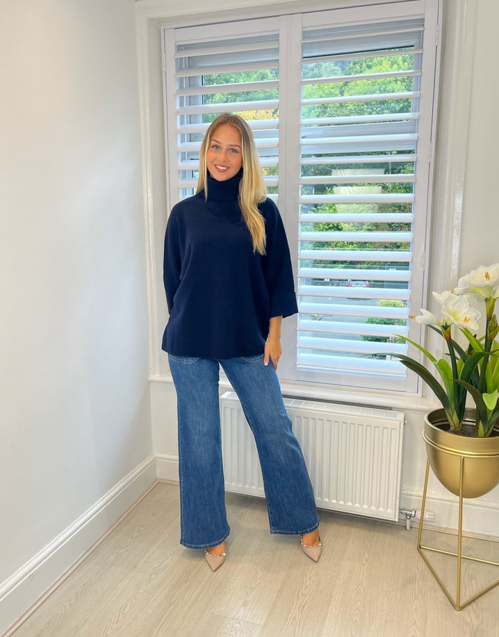 Lucy Cobb Rhia Roll Neck Jumper  - Navy