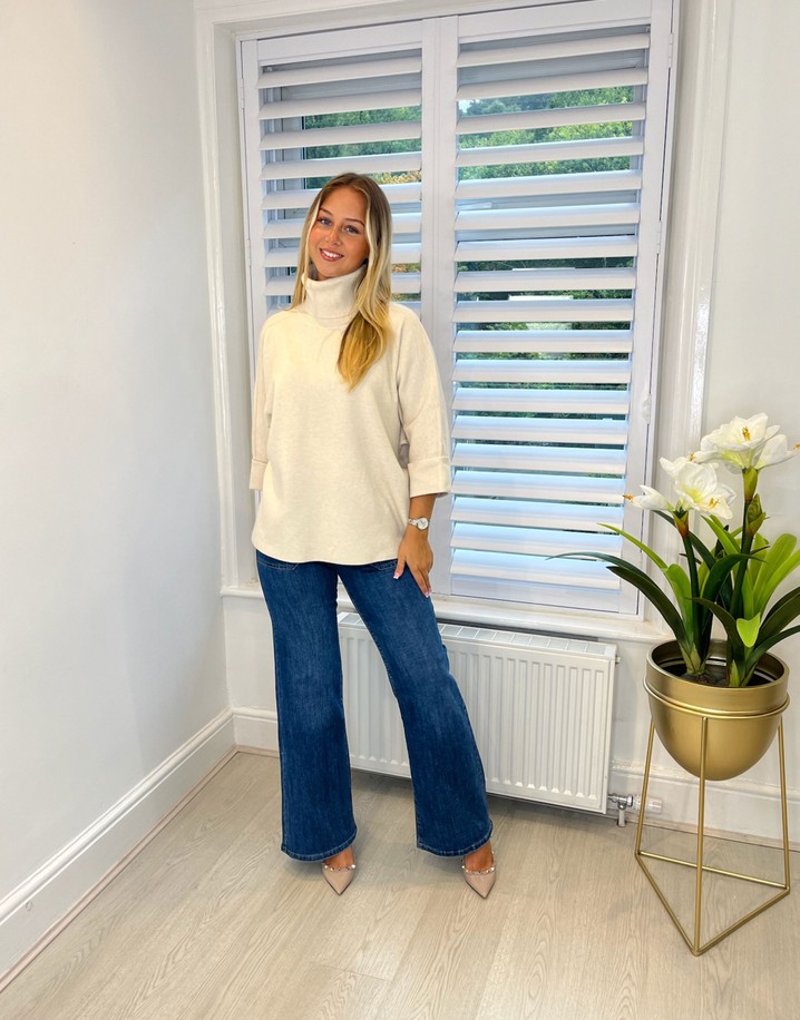 Lucy Cobb Rhia Roll Neck Jumper  - Oatmeal