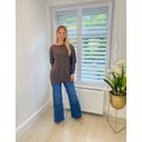 Sally Seam Front Jumper  - Chocolate