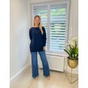 Sally Seam Front Jumper  - Navy