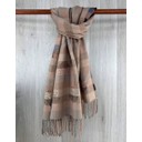 Striped Reversible Tree Of Life Scarf - Beige mix