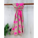 Reversible Heart Scarf - Beige & Pink