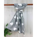 Reversible Heart Scarf - Light Grey