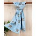 Reversible Star Scarf - Blue & Dark Grey