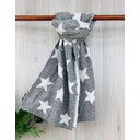 Reversible Star Scarf - Light Grey