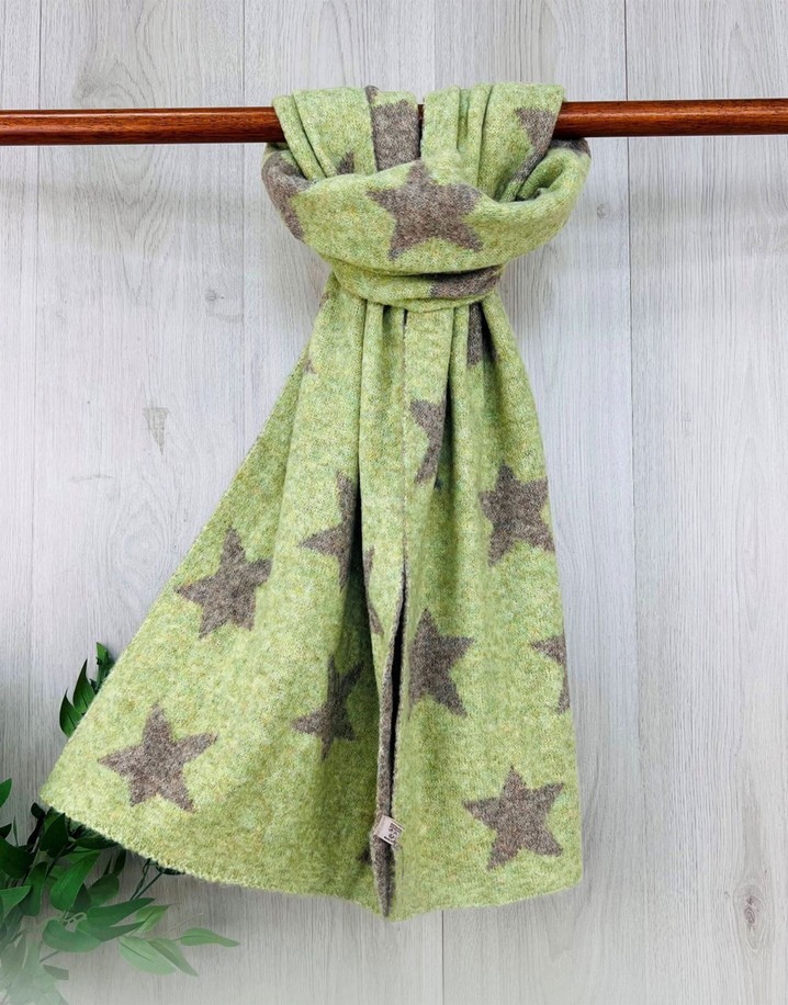 Lucy Cobb Reversible Star Scarf - Lime Green