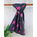 Reversible Star Scarf - Pink & Dark Grey