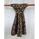 Boucle Leopard Print Scarf - Camel Leopard Print