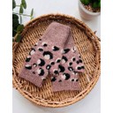 Leopard Fingerless Gloves - Mocha