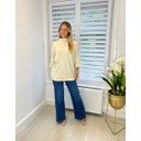 Rhinestone Sleeve Jumper - Beige