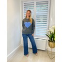 Heart Motif Jumper - Slate Mix