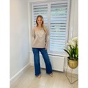 Heart Embroidered Jumper - Mocha