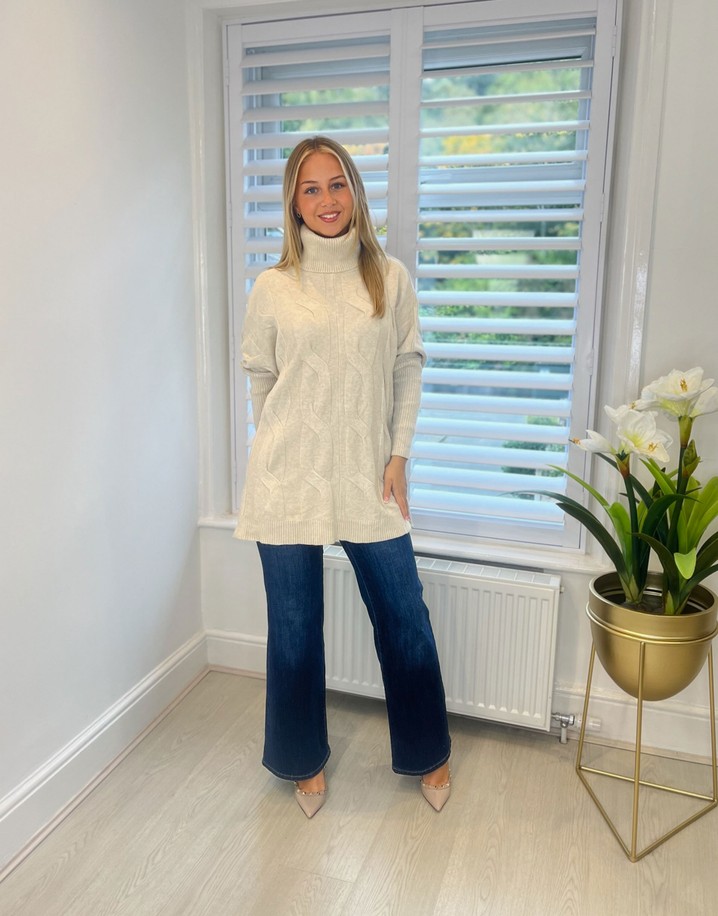 Lucy Cobb Cleo Cable Knit Jumper in Oatmeal