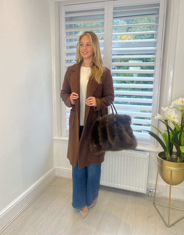 Lucy Cobb Beckie Boucle Coat - Fudge