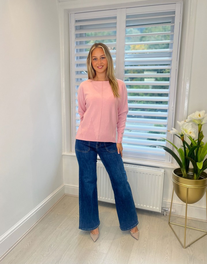 Lucy Cobb Sarah Seam Front Jumper  - Baby Pink