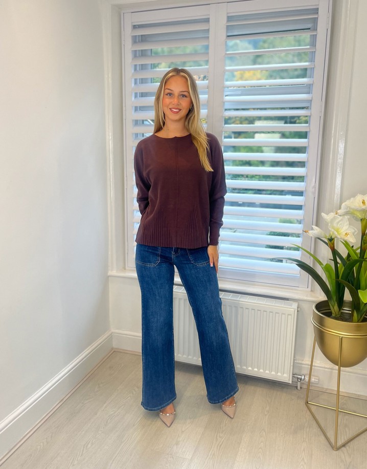 Lucy Cobb Sarah Seam Front Jumper  - Chocolate