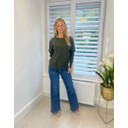 Sarah Seam Front Jumper  - Khaki