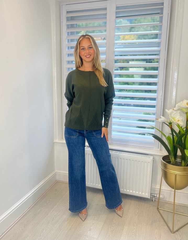 Lucy Cobb Sarah Seam Front Jumper  - Khaki