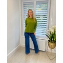 Sarah Seam Front Jumper  - Moss Green
