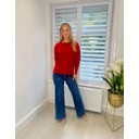 Sarah Seam Front Jumper  - Red