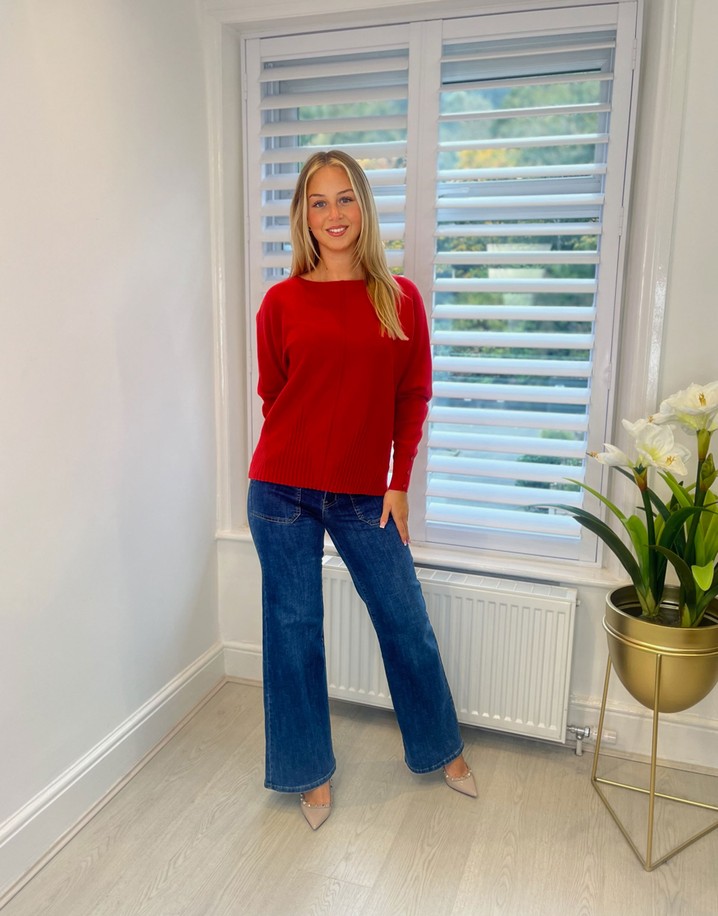 Lucy Cobb Sarah Seam Front Jumper  - Red