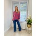 Neon Leopard Jumper - Denim