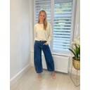 Barrel Leg Jeans - Mid Denim Blue