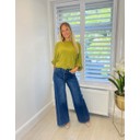 Engineered Wide Leg Jeans - Mid Denim Blue