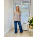 Lillie Leopard Knit Jumper - Grey Mix