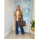 Leopard Faux Fur Tote Bag - Mocha