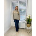 Diana Diamond Knit Jumper  - Oatmeal