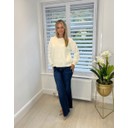 Sequin Sleeve Jumper - Cream