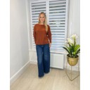 Sarah Seam Front Jumper  - Terracotta