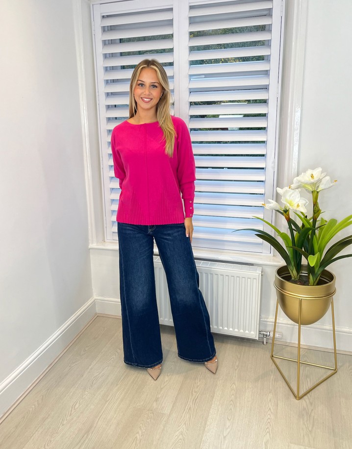 Lucy Cobb Sarah Seam Front Jumper  in Fuchsia
