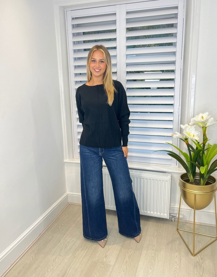 Lucy Cobb Sarah Seam Front Jumper  - Black