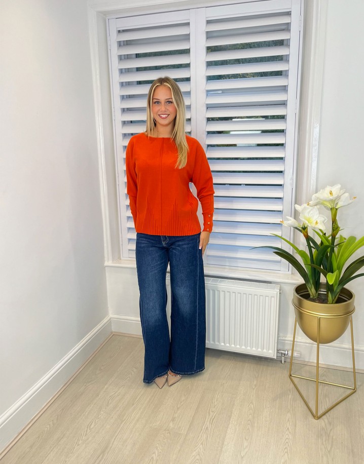 Lucy Cobb Sarah Seam Front Jumper  - Orange