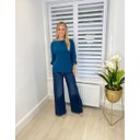 Felicity Frill Sleeve Jumper - Teal