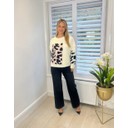 Ava Animal Print Jumper - Ivory
