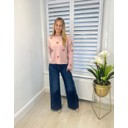 Faux Fur Heart Jumper  - Baby Pink