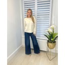 Faux Fur Heart Jumper  - Oatmeal