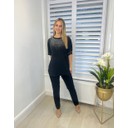 Diamante Longline T-shirt - Black - Alternative 1