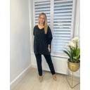 Diamante V-neck Jumper - Black