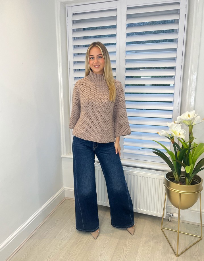 Lucy Cobb Waffle Knit Jumper - Mink