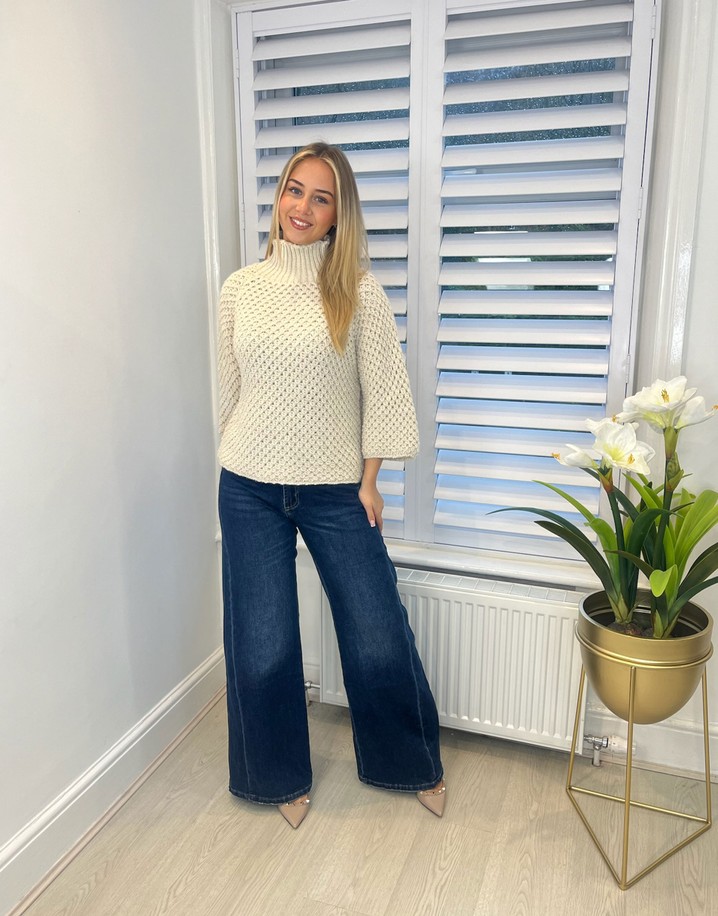 Lucy Cobb Waffle Knit Jumper - Oatmeal