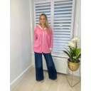 Eleanor Zip Up Hoodie - Bubblegum Pink