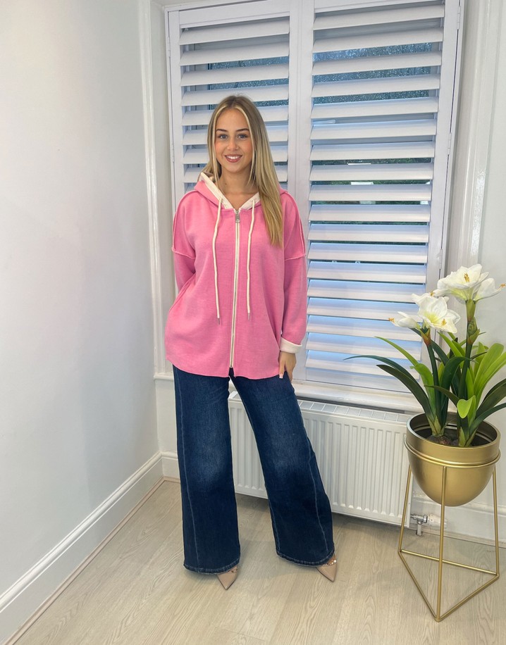 Lucy Cobb Eleanor Zip Up Hoodie - Bubblegum Pink