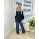 Faye Faux Fur Cuff Jumper - Black