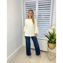 Faye Faux Fur Cuff Jumper - Ivory