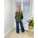 Faye Faux Fur Cuff Jumper - Khaki