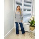 Faye Faux Fur Cuff Jumper - Marl Grey 